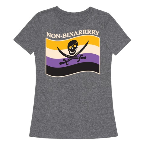 Non-binarrrry Pirate Flag Womens T-Shirt