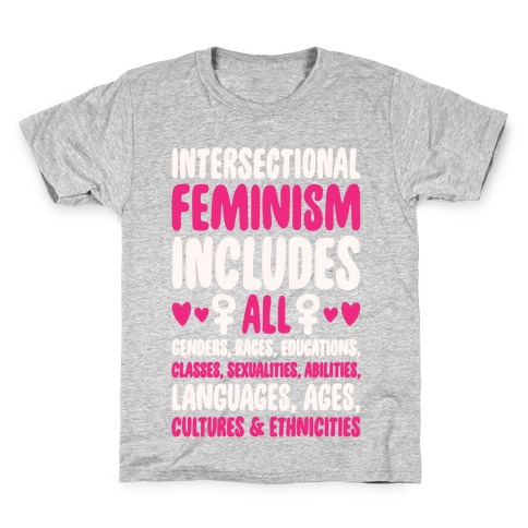 Intersectional Feminism White Print Kids T-Shirt
