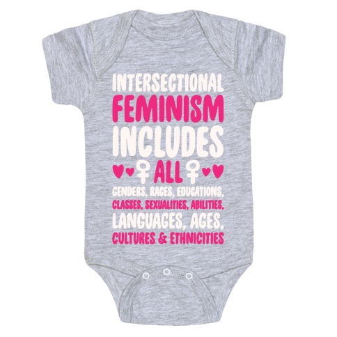 Intersectional Feminism White Print Baby One-Piece