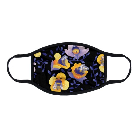Sleepy Bumble Bee Butts Floral Flat Face Mask | LookHUMAN