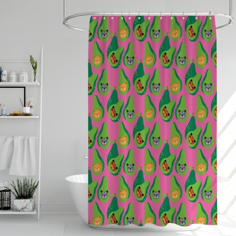 Avo-Kitties Pattern Shower Curtain