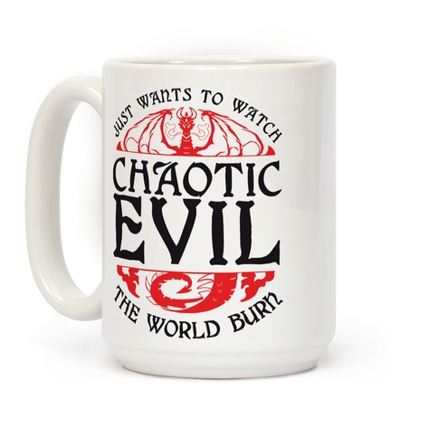 DnD Alignment Chaotic #1 Black Coffee Mugs Set of 4 Great Gift Idea for Nerds and Geeks