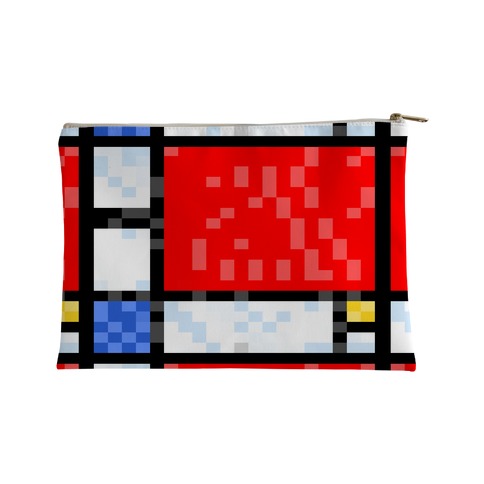 Pixelated Composition With Red Blue And Yellow Accessory Bag