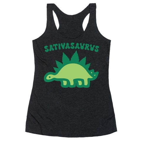 Sativasaurus Dinosaur Racerback Tank Top