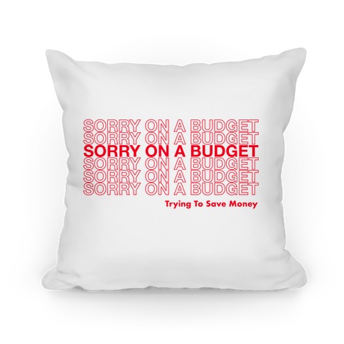 Sorry On A Budget Parody Pillow
