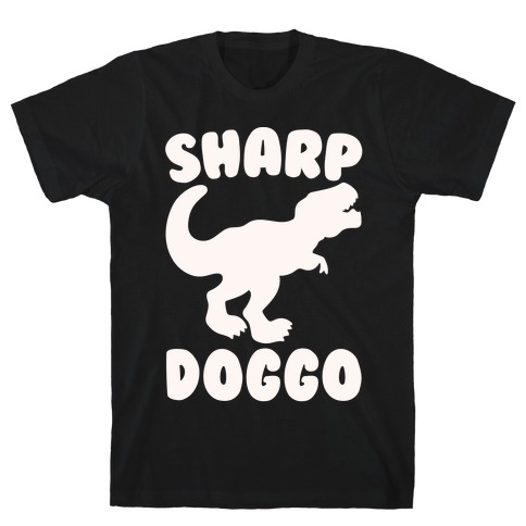 Sharp Doggo White Print T-Shirt