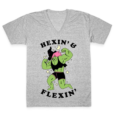 Hexing & Flexing V-Neck Tee Shirt