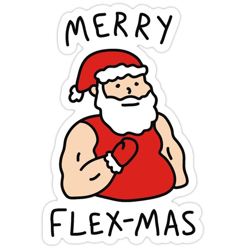 Merry Flex-mas Die Cut Sticker