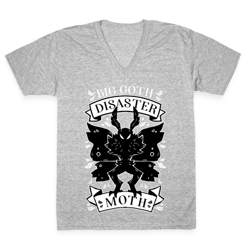 Big Goth Disaster Moth V-Neck Tee Shirt