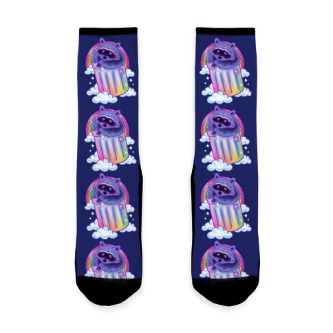 90s Rainbow Raccoon Sock