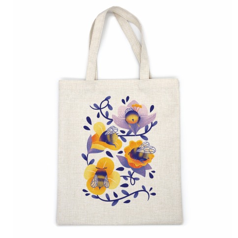 Sleepy Bumble Bee Butts Floral Casual Tote