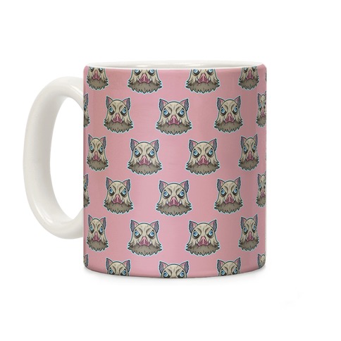Inosuke Mad Boar Pattern Pink Coffee Mug