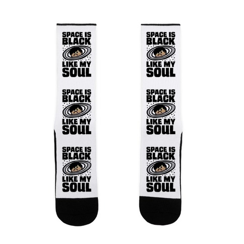 Space Is Black Like My Soul Emo Parody Sock