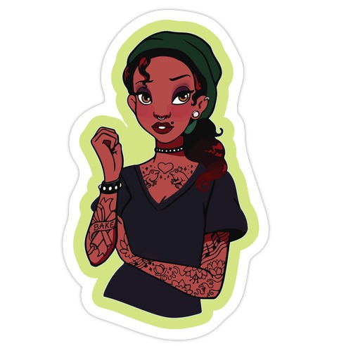 Punk Princess Tiana Parody Die Cut Sticker