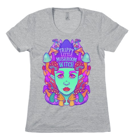 Trippy Little Mushroom Witch Womens T-Shirt