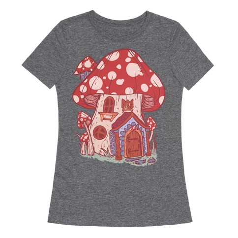 Fairy Mushroom House Pattern Womens T-Shirt