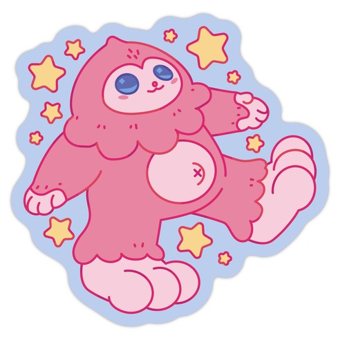 Kawaii Bigfoot Die Cut Sticker