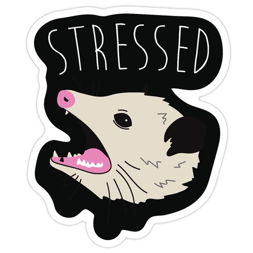 Stressed Opossum Die Cut Sticker