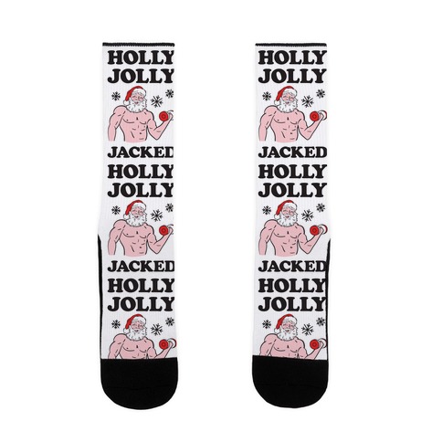 Holly Jolly Jacked Santa Sock