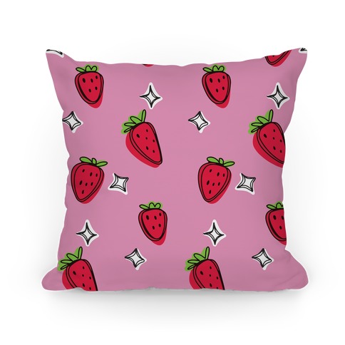 Sketchy Strawberry Pattern Pillow