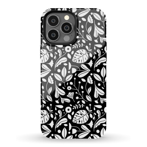 Black and White Plant Pattern Phone Case