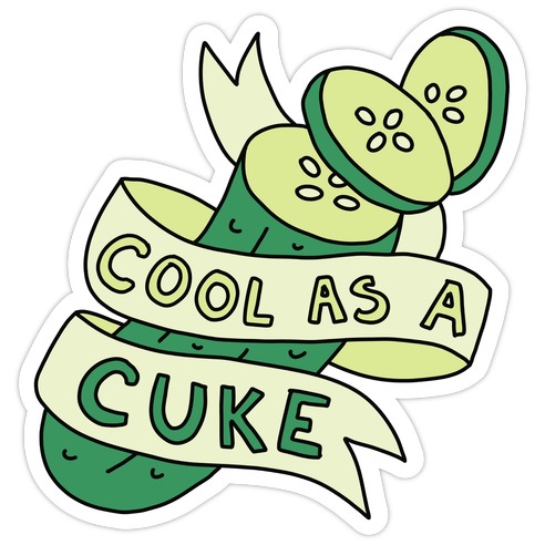 Cool As A Cuke Die Cut Sticker