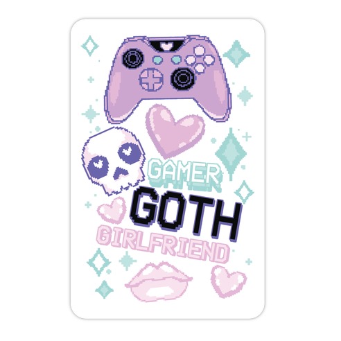 Gamer Goth Girlfriend Die Cut Sticker