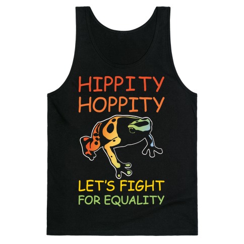 Hippity Hoppity Let's Fight For Equality White Print Tank Top