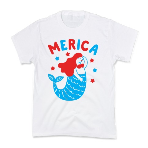 Merica Mermaid Kids T-Shirt