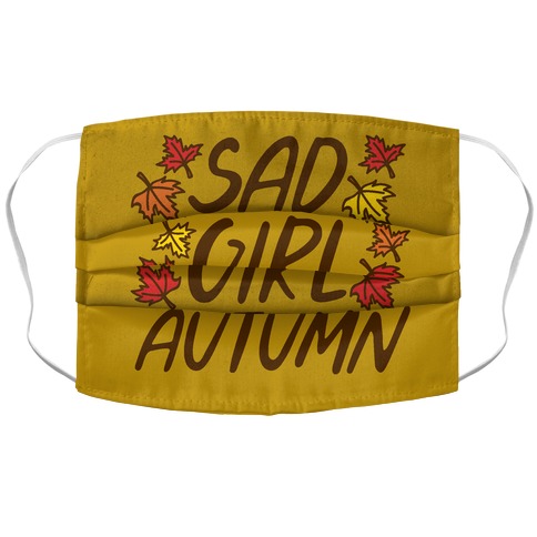 Sad Girl Autumn Accordion Face Mask