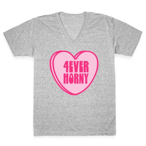 4ever Horny Candy Heart V-Neck Tee Shirt