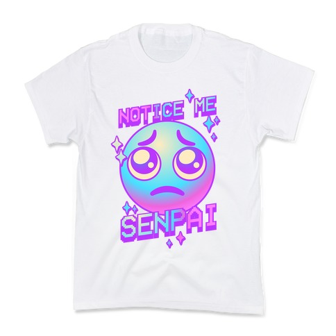Notice Me Senpai Vaporwave Emoji Kids T-Shirt