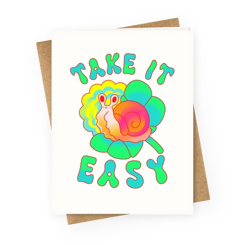 Take It Easy Groovy Snail Greeting Card