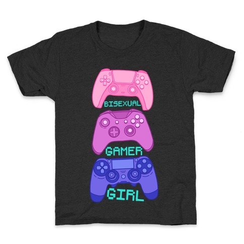 Bisexual Gamer Girl Kids T-Shirt