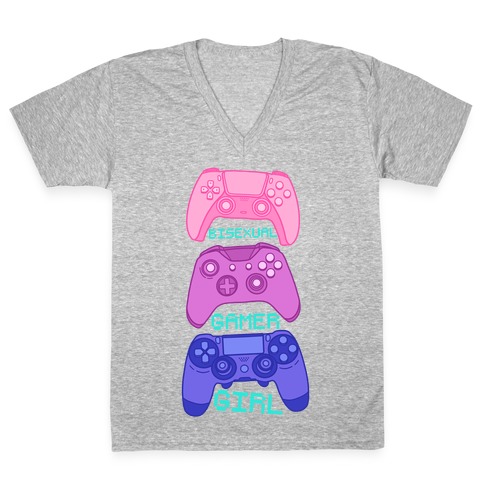 Bisexual Gamer Girl V-Neck Tee Shirt