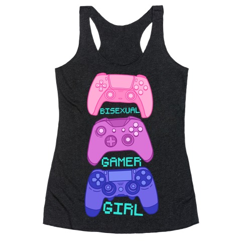 Bisexual Gamer Girl Racerback Tank Top