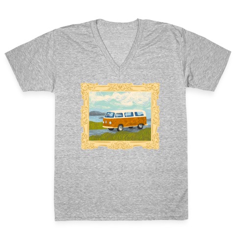 Van Life Van Gogh V-Neck Tee Shirt
