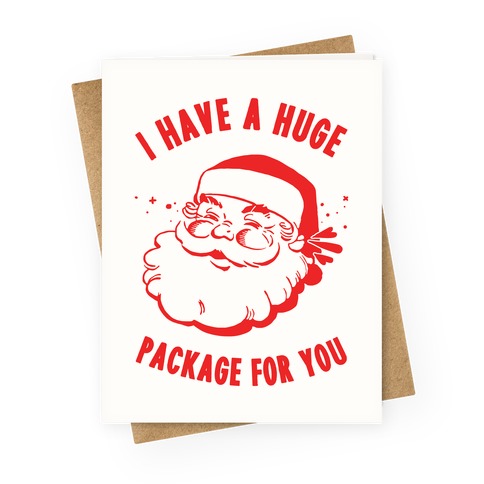 I Have A Huge Package For You Santa Greeting Card