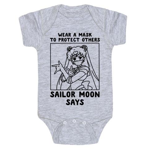 Wear a Mask to Protect Others Sailor Moon Says Baby One-Piece