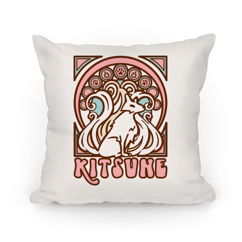Art Nouveau Kitsune Pillow
