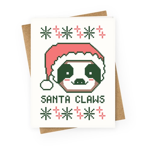 Santa Claws - Sloth Greeting Card