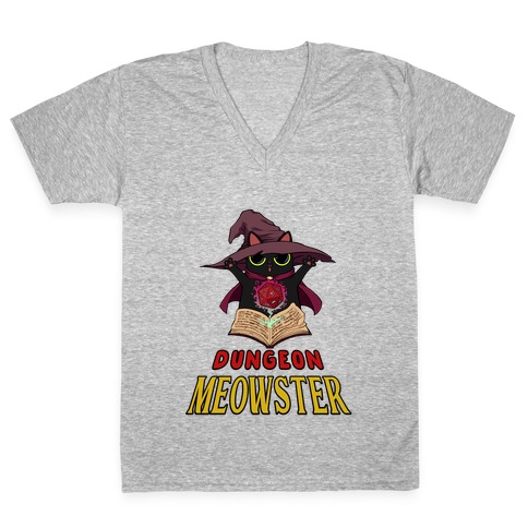 Dungeon Meowster V-Neck Tee Shirt