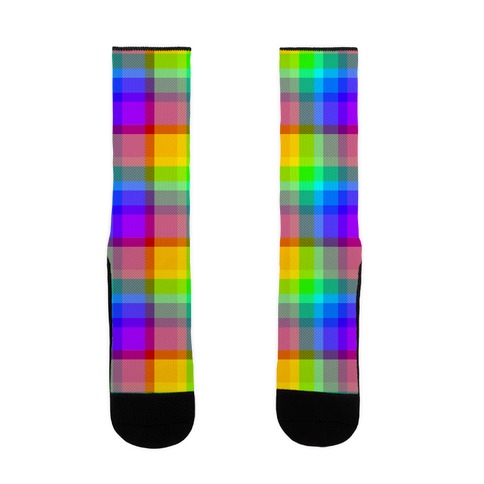 Rainbow Plaid Sock