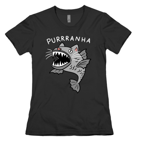 Purrranha Cat Piranha Womens T-Shirt