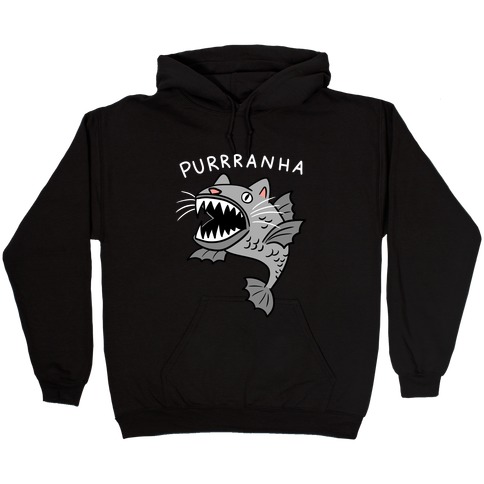 Purrranha Cat Piranha Hooded Sweatshirt