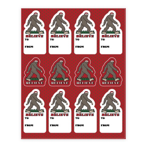 Santa Sasquatch Stickers and Decal Sheet