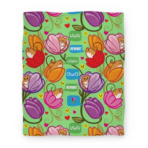 Harvest Mice Emoji Floral Pattern Blanket
