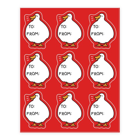 Chonky Honk Gift Tags Stickers and Decal Sheet
