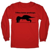 T-rex Hates Pushups Push Ups Racerback Tank Tri-blend Womens Made