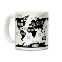 Ohio State Map With Text Of Constitution Coffee Mug